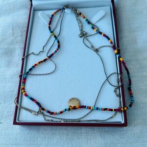 Colorful Beaded Necklace with Gold Accents